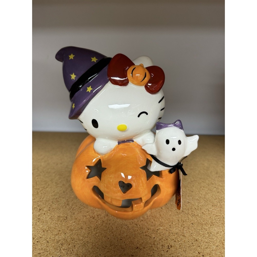 Hello Kitty Halloween Pumpkin Candle House New Blue Sky Clayworks Sanrio
